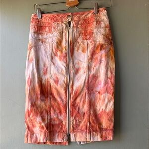 Pilcro Ice-Dye Midi Denim Skirt